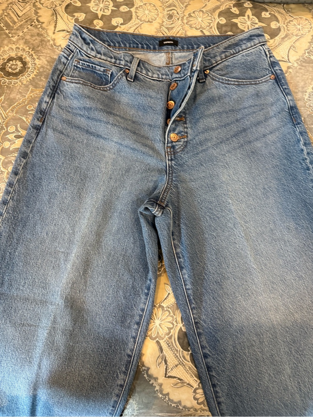 Express Light Blue High-Rise Ankle Jeans